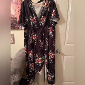 Plus Size Women’s floral flowy maxi high low dress size 3X pre-owned